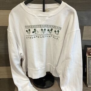 Disney Mickey Mouse White Crewneck Sweatshirt
